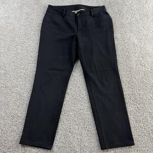 Eddie Bauer Dress Pants Womens P10 Black Twill Stretch Flat Front Work Office